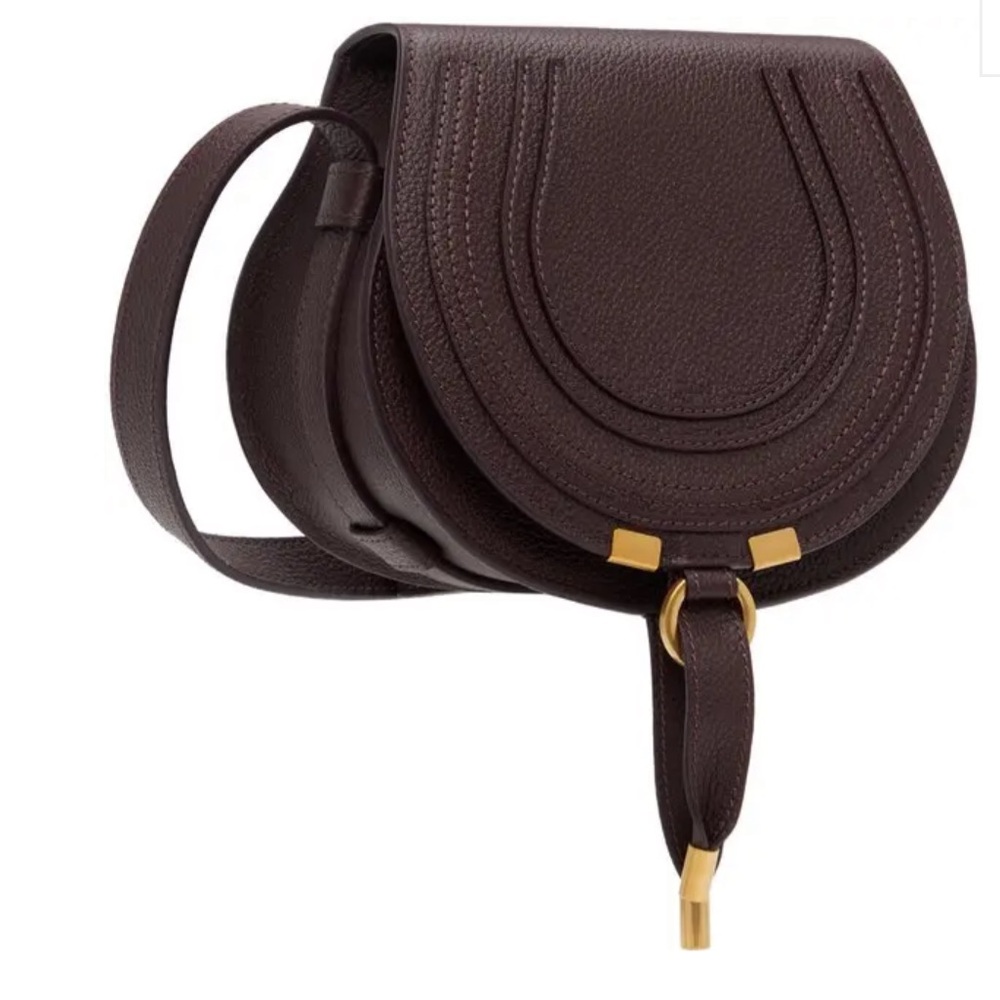 Chloe Small Marcie Saddle Bag Deep Violine EUC Retail $1350 - Picture 2 of 14